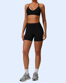ORU Phul Bra Top seamless fabric light support open back narrow cross straps