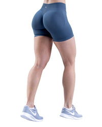 High-stretch, durable Impact Shorts with subtle glute contour in blue.