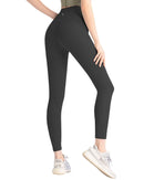 Woman wearing ORU Active Yoga Legging high-waisted black tight fit for sports