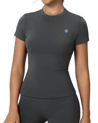 ORU FITTED TOP slim fit quick-dry lightweight breathable round neckline nylon spandex fabric