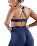 ORU strappy back sports bra with seamless design and light support underband