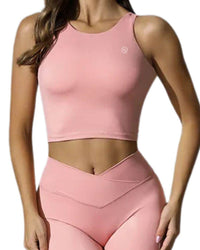 ORU ULTRALUXE SPORTS BRA seamless pink crop top with breathable, quick-drying fabric and four-way stretch for active wear
