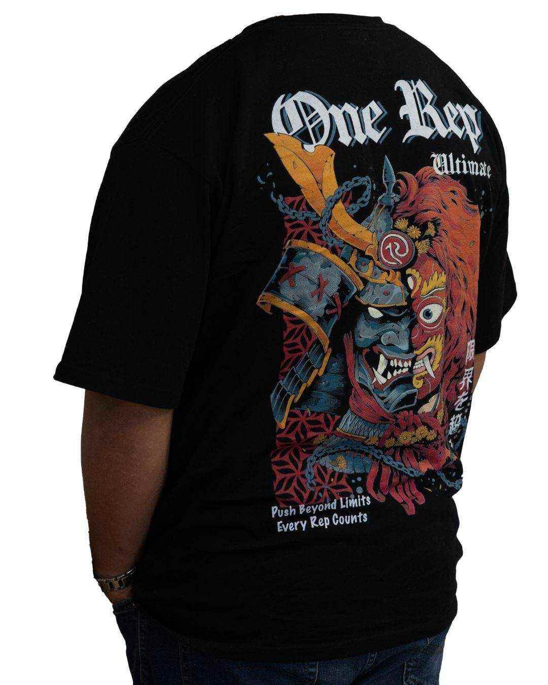 ORU DUALITY VOL 3 t-shirt with graphic samurai and lion design and text "One Rep Ultimate"