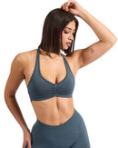 ORU HALTER SPORTS BRA in nylon-spandex blend with sweetheart neckline and adjustable straps